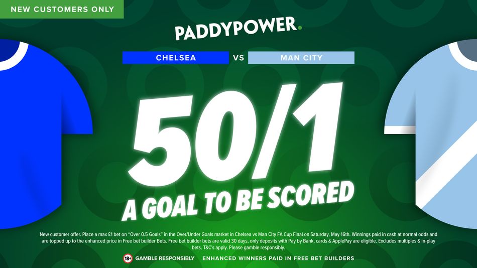 Chelsea vs Manchester City: Get 50-1 for a goal to be scored with Paddy Power